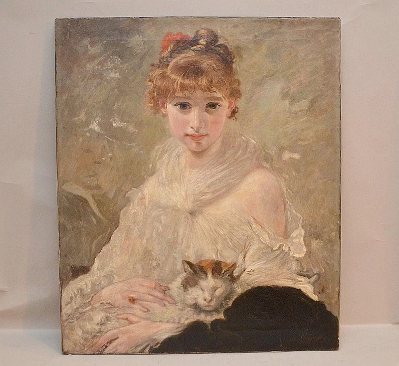 Charles Joshua Chaplin - Ragazza con gatto, o La favorita